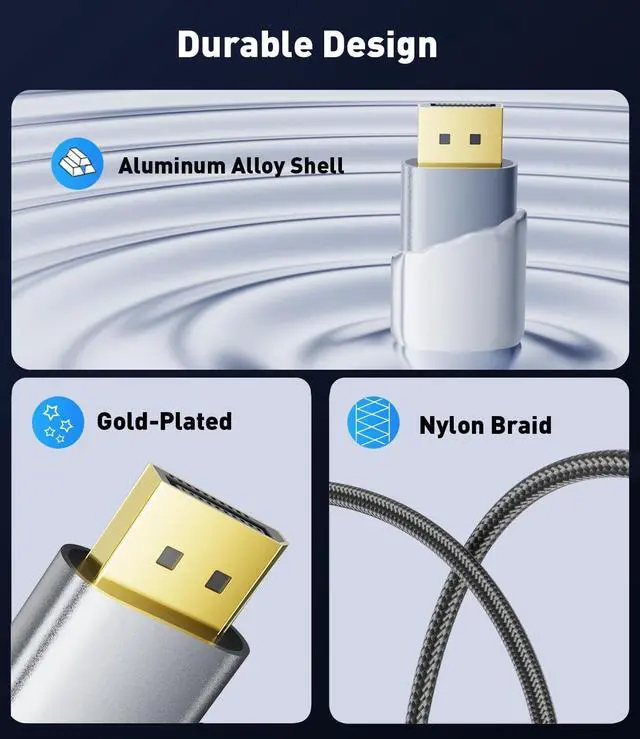 Alt view image 6 of 7 - Display Port to HDMI 4K Adapter | Braided DP DisplayPort Male to HDMI Female Uni-Directional Converter for PC  HP AMD NVIDIA Laptop HDTV Monitor and Other Passive