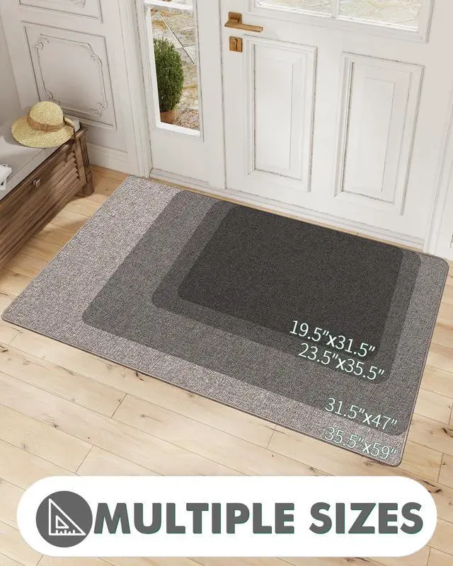 Alt view image 3 of 7 - Entryway Rug Indoor Door Mat for Entrance Non Slip Absorbent Low Profile Doormat Long-Lasting Rubber Backing Entry Rug 31.5x19.5 Khaki