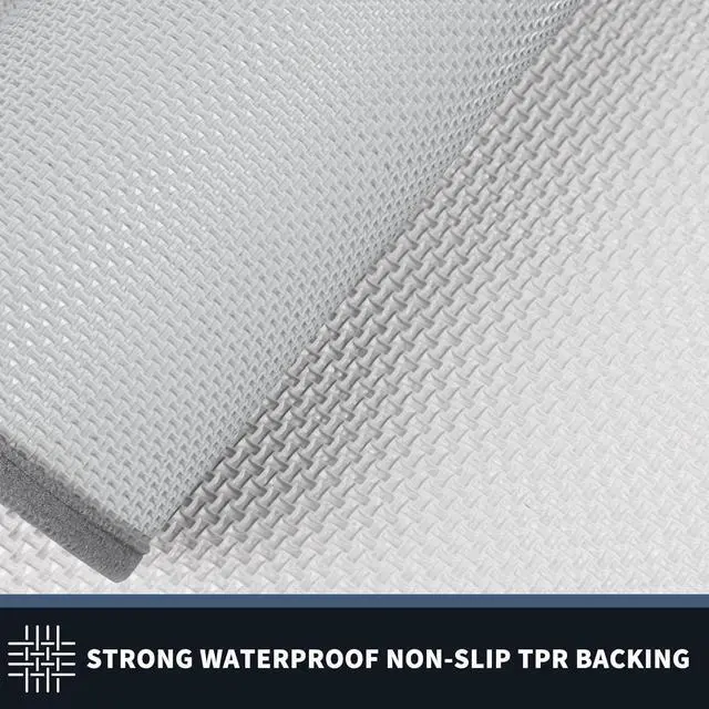 Alt view image 6 of 7 - Dirt Trapper Door Mat 20 x 32 Non-Slip/Skid Machine Washable Entryway Rug Shoes Scraper Throw Rug Super Absorbent Area Rug for Muddy Wet Shoes and Paws Light Grey & Grey