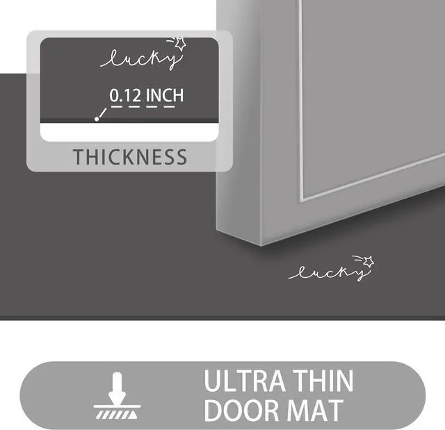 Alt view image 3 of 7 - Ultra Thin Door Mat Indoor Small Entryway Rugs Non Slip Absorbent Inside Door Mat for Front Door Entrance Throw Rugs with Rubber Backing Machine Washable 2416 Black