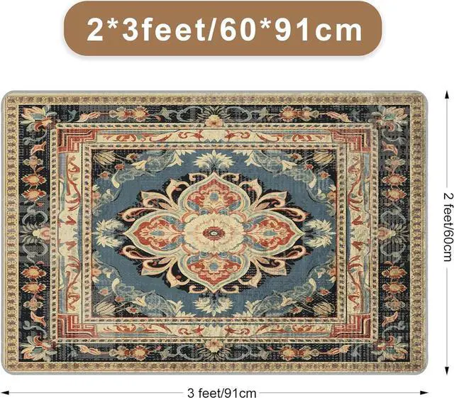 Alt view image 2 of 6 - 2x3 Rug Non Slip - Entry Rug Front Door Mat Indoor Entrance Throw Rugs for Entryway Mini Rug Small Rugs for Bedroom Kitchen
