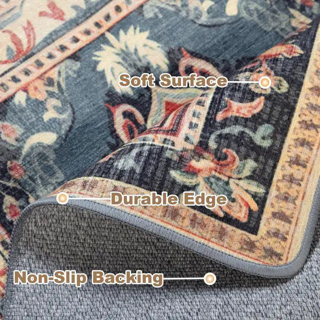 Alt view image 5 of 6 - 2x3 Rug Non Slip - Entry Rug Front Door Mat Indoor Entrance Throw Rugs for Entryway Mini Rug Small Rugs for Bedroom Kitchen