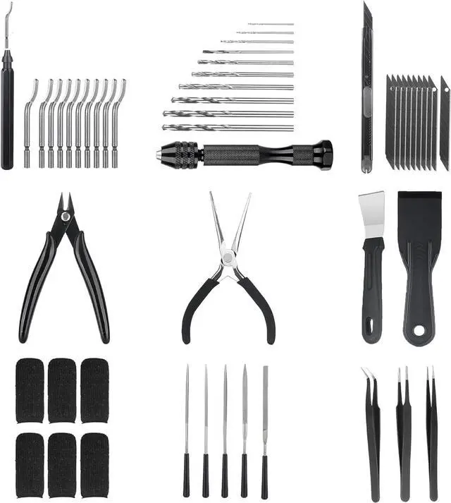 Main image of 3D Printer Tools Kit Essential 3D Printing Tools Kit 3D Printer Accessories with 50Pcs (Deburring Tool Wire Cutter Drill Scraper..) for Remove Smoothing Finishing Deburring Craving Drilling