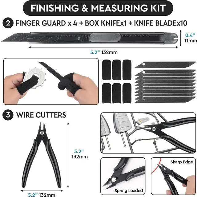 Alt view image 3 of 7 - 3D Printer Tools Kit Essential 3D Printing Tools Kit 3D Printer Accessories with 50Pcs (Deburring Tool Wire Cutter Drill Scraper..) for Remove Smoothing Finishing Deburring Craving Drilling