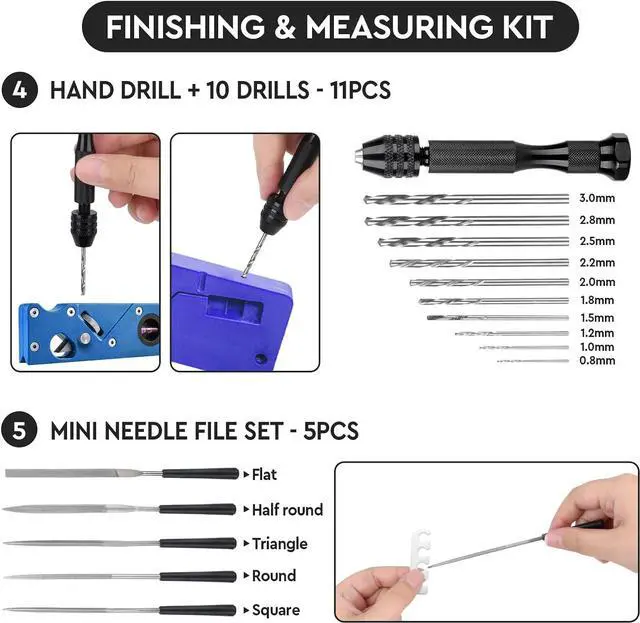 Alt view image 4 of 7 - 3D Printer Tools Kit Essential 3D Printing Tools Kit 3D Printer Accessories with 50Pcs (Deburring Tool Wire Cutter Drill Scraper..) for Remove Smoothing Finishing Deburring Craving Drilling