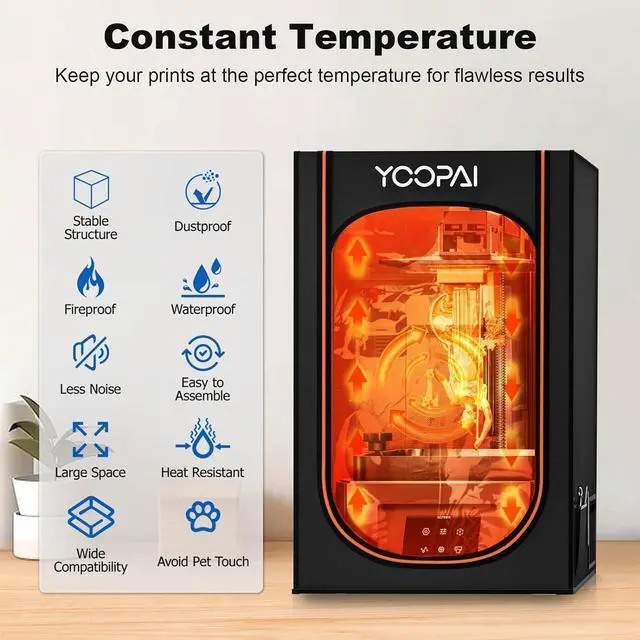 Alt view image 3 of 7 - Resin 3D Printer Enclosure with Ventilation 3D Printer Vented Enclosure Tent Cover Eliminate Odors Dustproof Isolate Noise Compatible with Creality Anycubic Elegoo Series LCD Resin UV 3D Printer