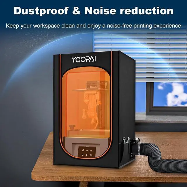 Alt view image 5 of 7 - Resin 3D Printer Enclosure with Ventilation 3D Printer Vented Enclosure Tent Cover Eliminate Odors Dustproof Isolate Noise Compatible with Creality Anycubic Elegoo Series LCD Resin UV 3D Printer