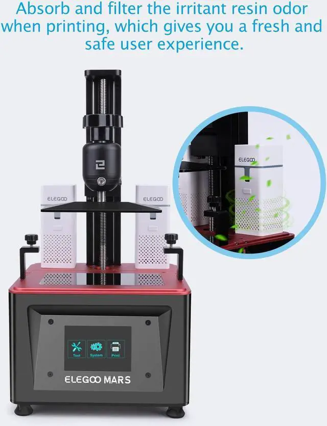 Alt view image 2 of 6 - Mini Air Purifier with Activated Carbon Filter and Universal Adaptor for LCD/DLP/MSLA Resin 3D Printer(Pack of 2)