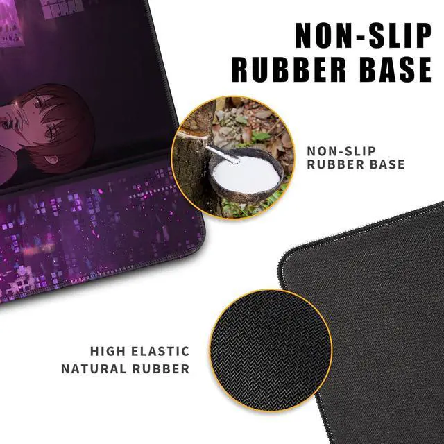 Alt view image 5 of 7 - Purple Anime Gaming Mouse Pad XL Extended Japanese Large Mouse Pad Cool Desk Mat 31.5x11.8 Mouse Mat Desk Pad 3mm Thick Long Non-Slip Rubber Base Mice Pad - Tokyo Night