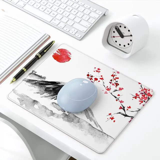 Alt view image 6 of 6 - Mouse Pad 30% Thicker Japanese Style Computer Mousepad Anti-Slip Rubber Mouse Mat with Stitched Edges for Gaming Office Laptop PC Women & Men 8 x 10 Thick 5mm Fujiyama Sakura