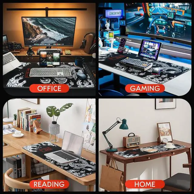 Alt view image 7 of 7 - Mouse Pad Gaming Large Desk Pad (31.5 x 11.8 x0.12 inch) Washable Keyboard Pad Laptop Desk Mat Japanese Mouse Pad with Anti-Slip Rubber Base Extended Mouse Pad for Office & Home.