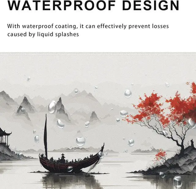 Alt view image 5 of 7 - Japanese Cherry Blossom Large Gaming Mouse Pad for Desk Big Mouse Pad Gaming Desk Mat for Keyboard and Mouse 31.5x11.8in Mousepad with Stitched Edge Non-Slip Base Computer Keyboard Mouse Mat Desk Pad