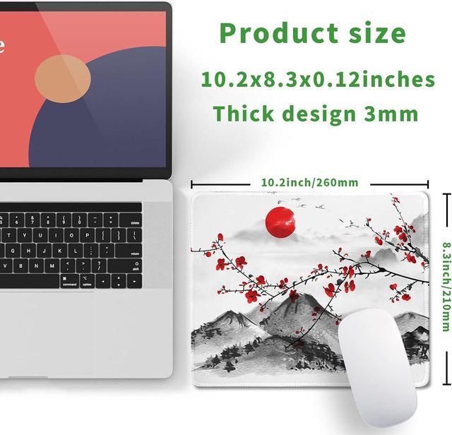 Alt view image 3 of 7 - Watercolor Cherry Blossom Mouse Pad Gaming Mousepad Large Japanese Sakura Mouse Mat with Stitched Edge Small Desk Pad for Wireless Mouse 10.28.30.12 Inch Non-Slip Rubber Base Office Gaming Working