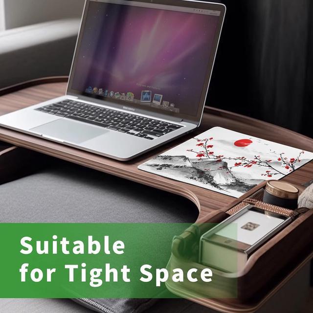 Alt view image 7 of 7 - Watercolor Cherry Blossom Mouse Pad Gaming Mousepad Large Japanese Sakura Mouse Mat with Stitched Edge Small Desk Pad for Wireless Mouse 10.28.30.12 Inch Non-Slip Rubber Base Office Gaming Working