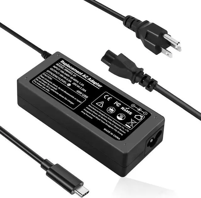 Main image of Chromebook Charger 45W Fast USB C Laptop Charger for HP Chrome  Yoga Thinkpad   Latitude   Google Pixel  Matebook Computer Replacement Fits Any Type C Tablets & Phones