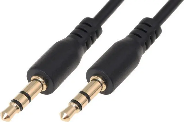 Alt view image 2 of 7 - Short Audio Cable - 0.6ft - 3 5mm - AUX Cord for car TV or Phone - Male to Male - Black