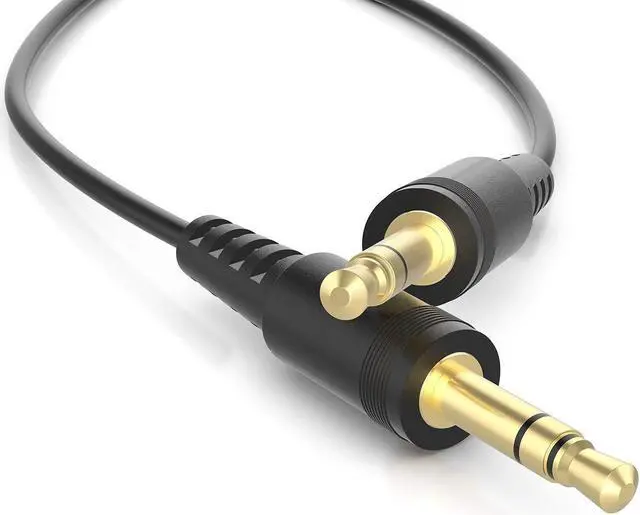 Alt view image 4 of 7 - Short Audio Cable - 0.6ft - 3 5mm - AUX Cord for car TV or Phone - Male to Male - Black