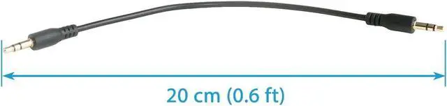 Alt view image 6 of 7 - Short Audio Cable - 0.6ft - 3 5mm - AUX Cord for car TV or Phone - Male to Male - Black