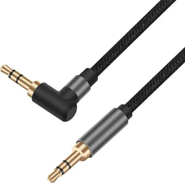 Alt view image 4 of 4 - 2 Pack 3.5mm Audio Cable Right Angle TRS 3.5 mm Headphone Cable 1/8 Stereo Auxiliary AUX Cord Male to Male Wires 90 Degree Braided for Car Speaker Echo Dot Beats 5ft