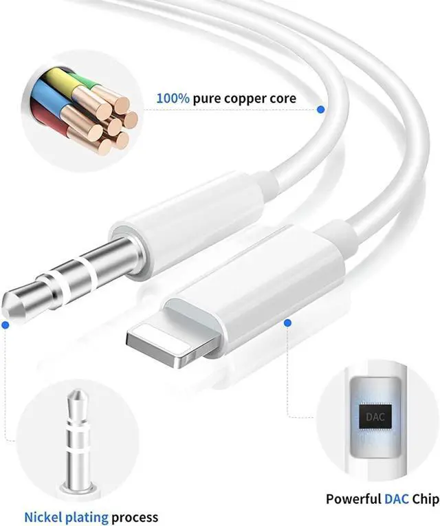 Alt view image 3 of 7 - [ MFi Certified] Aux Cord for iPhone 3.5mm Aux Cable for Car Compatible with iPhone 14 13 12 11 XS XR X 8 7 6 iPad iPod for Car Home Stereo Speaker Headphone Support All iOS Version