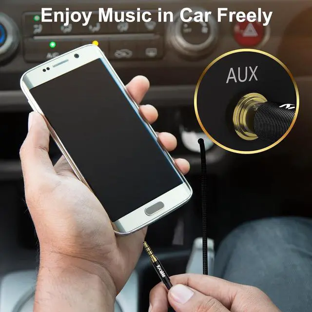 Alt view image 7 of 7 - 3.5mm Audio Cable 4-Pole Hi-Fi Stereo TRRS Aux Jack 15FT Nylon Braided Microphone Compatible 1/8 inch Male to Male Auxiliary Cord Extension for Headphones Car iPad Phone Tablet- Slim