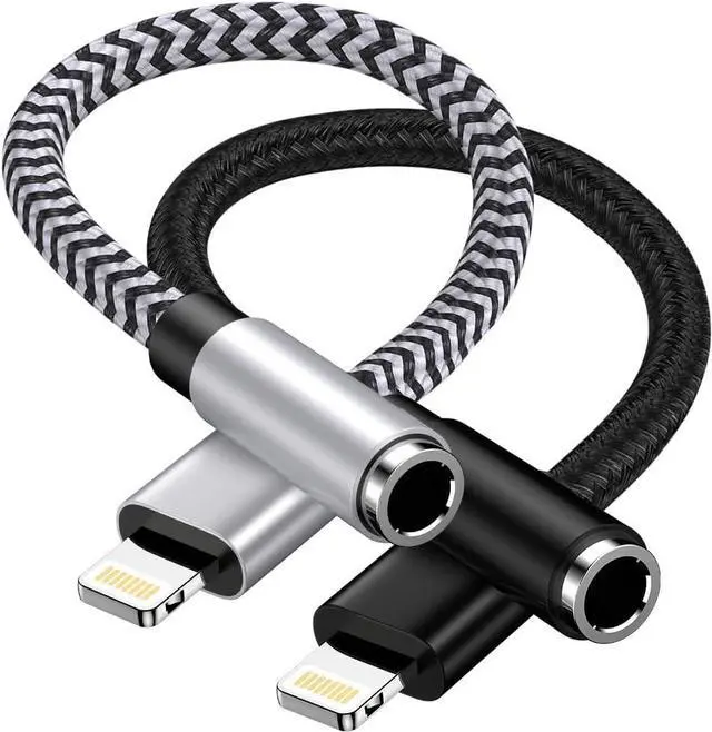 Main image of 2Pack iPhone headphone Adapter [ MFi Certified] Lightning to 3.5mm Headphone/Earphone Audio Aux Jack Adapter iPhone Aux Adapter Dongle for iPhone 14 13 12 11 Pro Max Plus Mini XR XS 8 iPad iPod