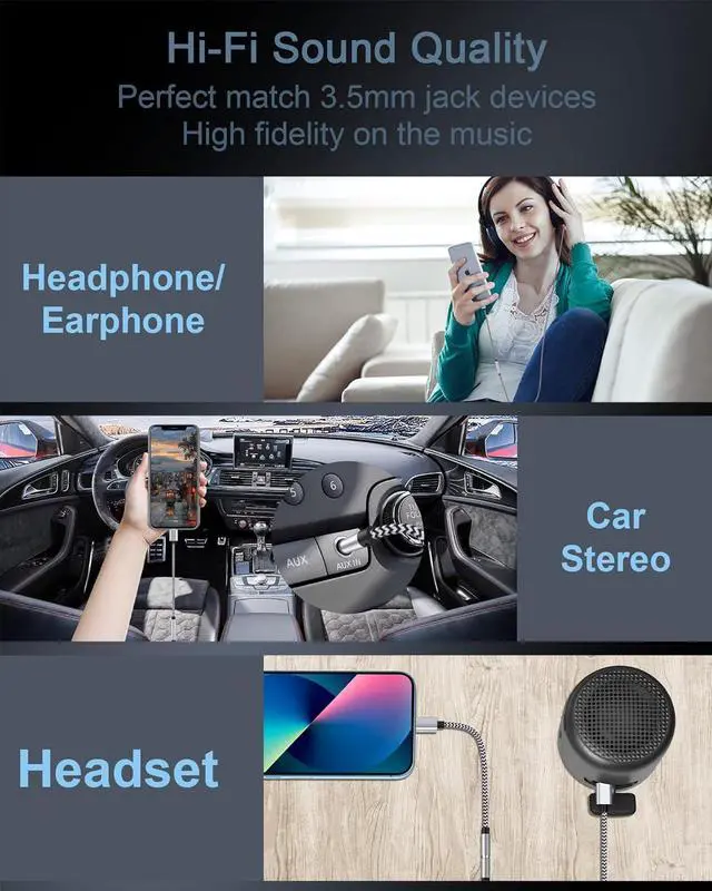 Alt view image 6 of 7 - 2Pack iPhone headphone Adapter [ MFi Certified] Lightning to 3.5mm Headphone/Earphone Audio Aux Jack Adapter iPhone Aux Adapter Dongle for iPhone 14 13 12 11 Pro Max Plus Mini XR XS 8 iPad iPod