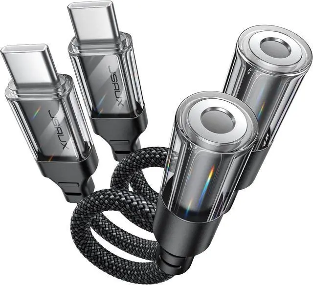 Main image of AUX to USB C Adapter Compatible with iPhone 16 Pro Max [2Pack] USB C to 3.5mm Audio Headphone Dongle Cord for iPhone 16/15 Pro  Galaxy S24/S23/S22 Ultra iPad Pro Pixel 9/8