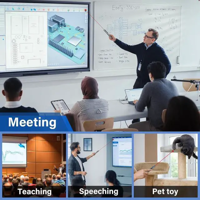 Alt view image 7 of 7 - 2-in-1 USB Type C Presentation Clicker Rechargeable Wireless Presenter Remote Clicker for PowerPoint Presentations Pointer for Presentations Slide Advancer with Volume Control for Mac Computer PPT