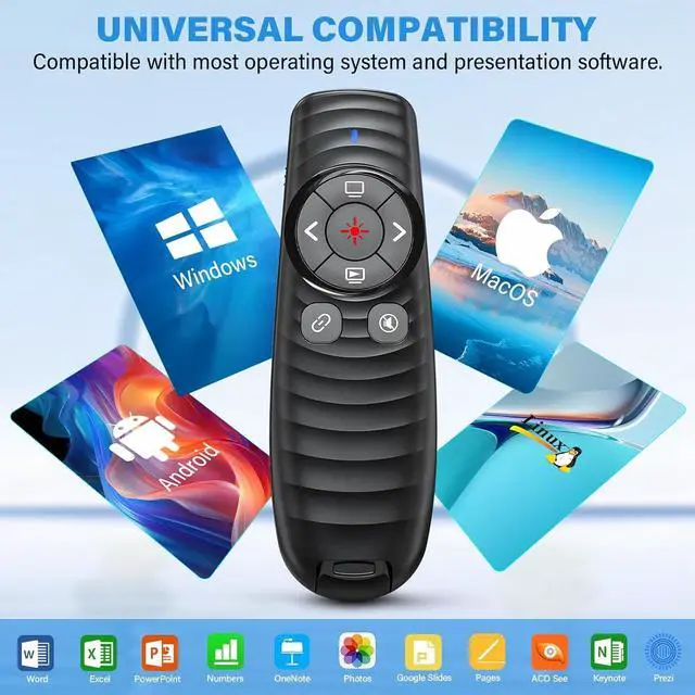 Alt view image 5 of 7 - Presentation Clicker Wireless Presenter Remote Clicker for 2-in-1 USB Type C Powerpoint Clicker with Pointer Rechargeable Presentation Pointer PPT Slide Advancer for Mac/Google Slide/Keynote
