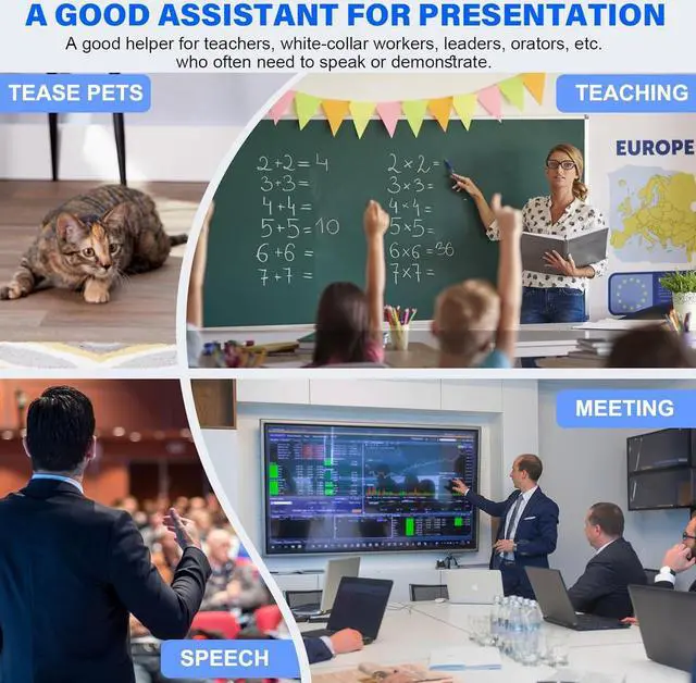 Alt view image 7 of 7 - 2-in-1 USB Type C Presentation Clicker Wireless Presenter Remote Clicker for PowerPoint Presentations with Laser Pointer RF 2.4GHz USB C PowerPoint Clicker Slide Advancer for Computer/Mac/Laptop