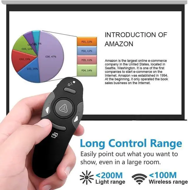 Alt view image 4 of 7 - Presentation Clicker for PowerPoint Presentation Remote RF 2.4GHz Wireless Presenter Remote USB Google Slide Advancer PPT PowerPoint Clicker for Mac Keynote Computer Laptop (Black)