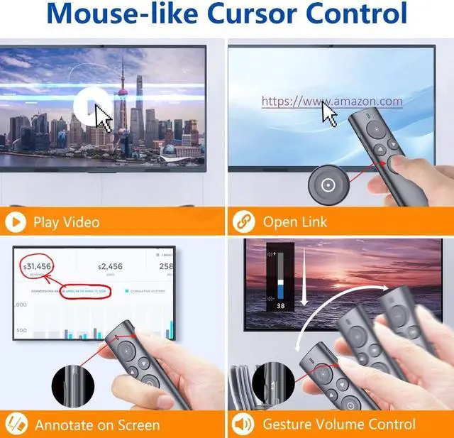 Alt view image 3 of 7 - NORWII Highlight Presentation Remote with Digital Laser for TV LED LCD Screen Dual Laser Presentation Clicker for Powerpoint Presentation Wireless Presenter Clicker with mouse N95s Pro 32G USB Disk