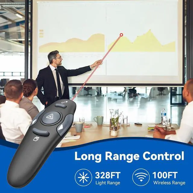 Alt view image 5 of 6 - Presentation Clicker for Powerpoint Wireless Presentation Remote Laser pointer for Presenter Slide Advancer Clicker for PPT/Keynote/Google Slides/Classroom/Mac/Windows/Linux(JH08)