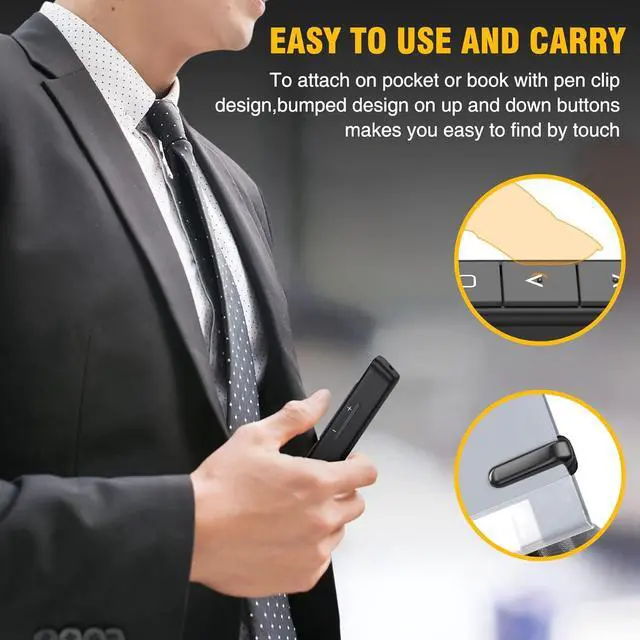 Alt view image 6 of 7 - 2-in-1 USB Type C Wireless Presenter Remote Hyperlink Volume Control Presentation Clicker for PPT Clicker RF 2.4GHz Presentation Remote Slide Advancer for PowerPoint Mac Laptop Keynote.