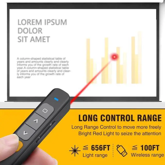 Alt view image 5 of 7 - 2-in-1 USB Type C Wireless Presenter Remote Hyperlink Volume Control Presentation Clicker for PPT Clicker RF 2.4GHz Presentation Remote Slide Advancer for PowerPoint Mac Laptop Keynote.