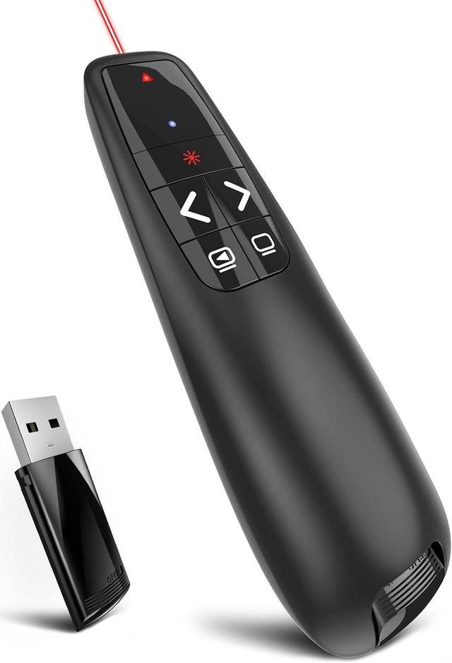 Main image of Presentation Clicker Wireless Presenter Remote Powerpoint Clickers USB Dongle Long Range Control Slide Advancer with Laser Pointer Red Light Support for Google Slides/Mac/PPT/Computer/Laptop/Keynote