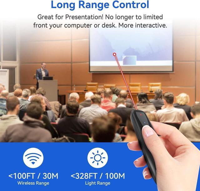 Alt view image 2 of 7 - Presentation Clicker Wireless Presenter Remote Powerpoint Clickers USB Dongle Long Range Control Slide Advancer with Laser Pointer Red Light Support for Google Slides/Mac/PPT/Computer/Laptop/Keynote