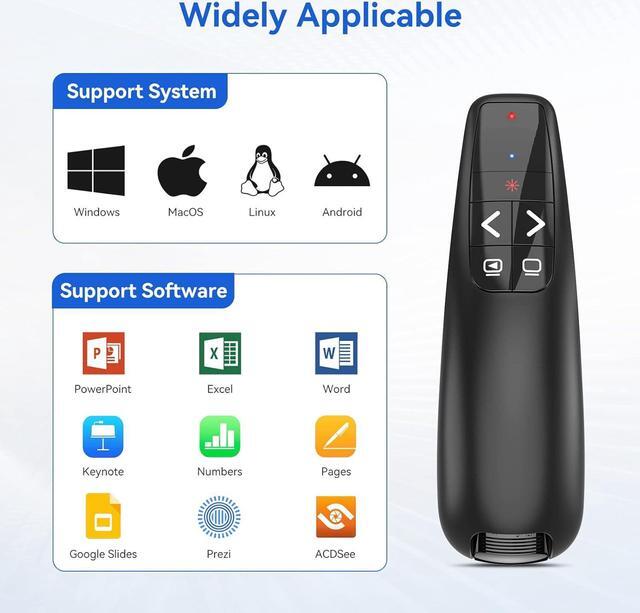 Alt view image 5 of 7 - Presentation Clicker Wireless Presenter Remote Powerpoint Clickers USB Dongle Long Range Control Slide Advancer with Laser Pointer Red Light Support for Google Slides/Mac/PPT/Computer/Laptop/Keynote
