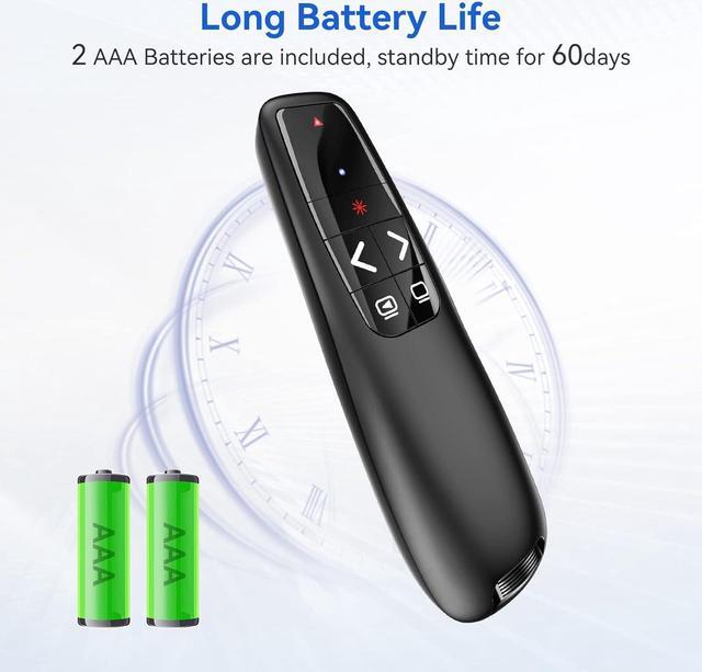 Alt view image 7 of 7 - Presentation Clicker Wireless Presenter Remote Powerpoint Clickers USB Dongle Long Range Control Slide Advancer with Laser Pointer Red Light Support for Google Slides/Mac/PPT/Computer/Laptop/Keynote