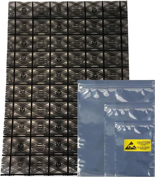 Main image of 40pcs Mixed 4 Size Open Top Antistatic Bag and Resealable Antistatic Bags ESD Shielding Bag for Motherboard Hard Drive Video Card LCD Screen with Anti-Static Labels(Assorted Sizes)