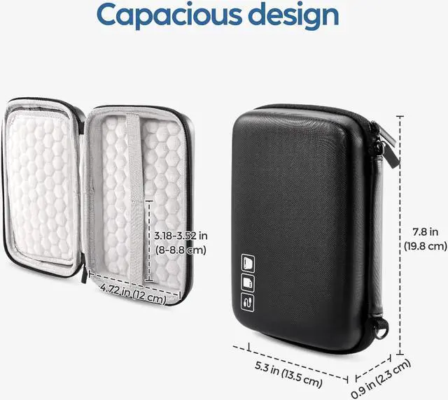 Alt view image 3 of 7 - Hard Drive Case for Canvio Basics  WD Elements My Passport  Portable Backup Plus Slim 1TB 2TB 3TB 4TB USB 2.5 Portable External Hard Drive Case for 2 Hard Drives -Black