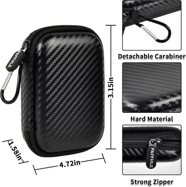 Alt view image 3 of 7 - Carrying Case Compatible with SAMSUNG T9 Portable SSD 4TB 2TB 1TB USB External Solid State Hard Drive Storage Holder Bag Cover Fits for USB Cable-Full Black(Box Only)