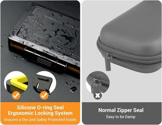 Alt view image 4 of 7 - Hard Drive Case 3.5 inch External Hard Drive Portable Carrying Case Water-Resistant and Shockproof HDD SSD Storage Case Bag with Stackable Design