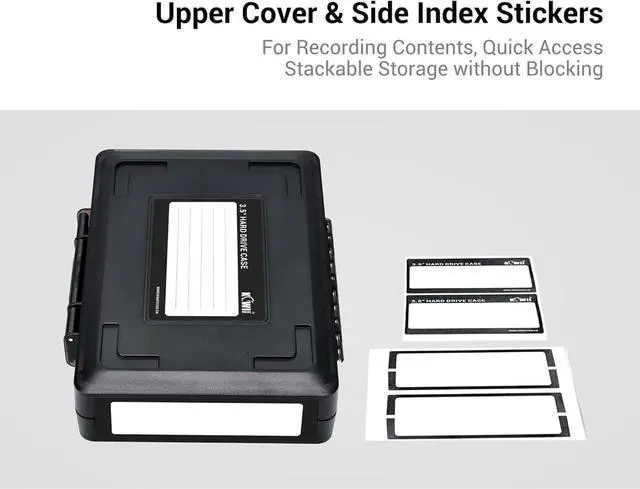 Alt view image 6 of 7 - Hard Drive Case 3.5 inch External Hard Drive Portable Carrying Case Water-Resistant and Shockproof HDD SSD Storage Case Bag with Stackable Design