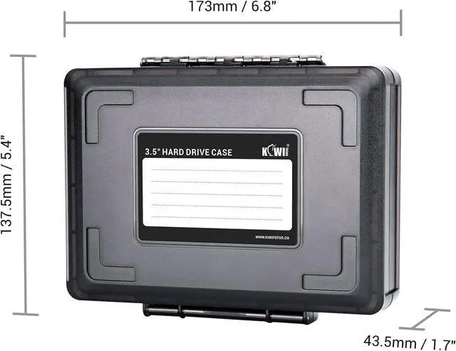 Alt view image 7 of 7 - Hard Drive Case 3.5 inch External Hard Drive Portable Carrying Case Water-Resistant and Shockproof HDD SSD Storage Case Bag with Stackable Design