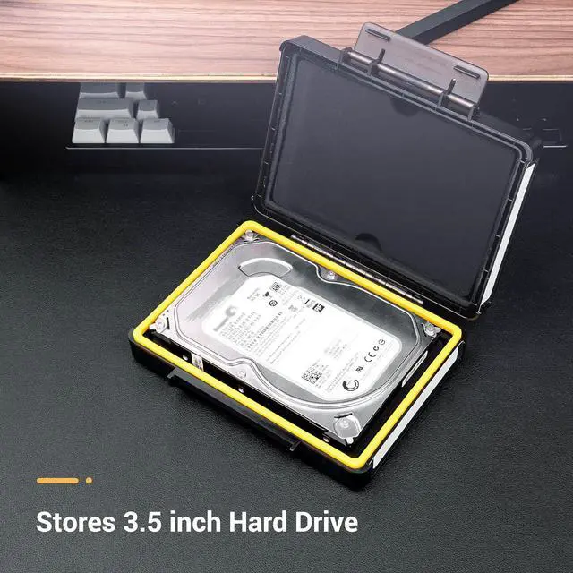 Alt view image 2 of 7 - Hard Drive Case 3.5 inch External Hard Drive Portable Carrying Case Water-Resistant and Shockproof HDD SSD Storage Case Bag with Stackable Design