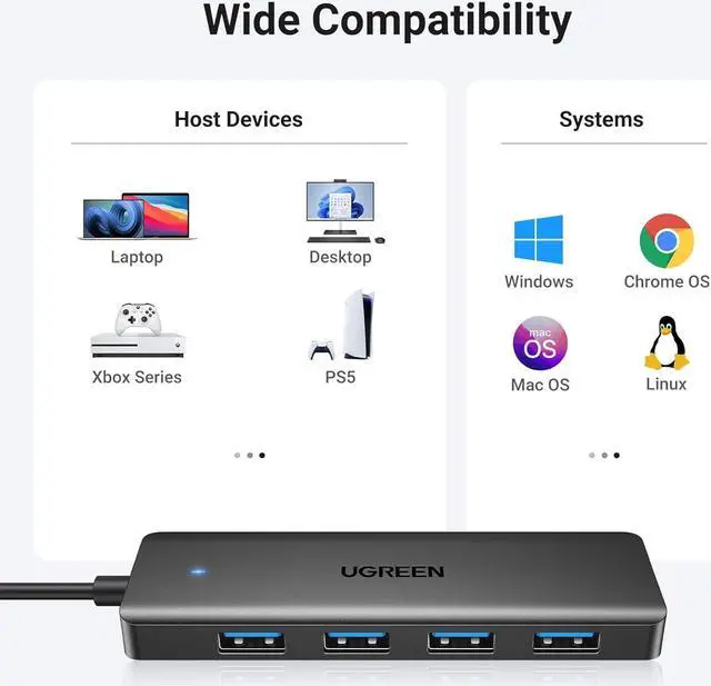 Alt view image 5 of 7 - USB 3.0 Hub 4 Ports USB A Splitter Ultra-Slim USB Expander for Mouse Keyboard Flash Drive U Disk Printer Compatible with Laptop Desktop PC Xbox PS5 and More