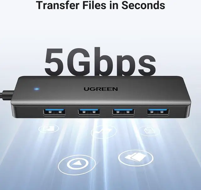 Alt view image 3 of 7 - USB 3.0 Hub 4 Ports USB A Splitter Ultra-Slim USB Expander for Mouse Keyboard Flash Drive U Disk Printer Compatible with Laptop Desktop PC Xbox PS5 and More