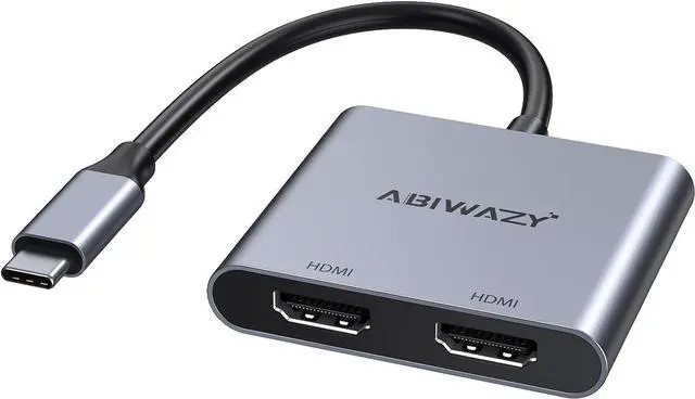 Main image of USB C to Dual HDMI Adapter 4K@60Hz, HDMI Splitter for Dual Monitors Extend Display, USB C HUB Multi Monitor Adapter to 2 HDMI Ports Converter for Dell XPS 13/15/17, HP, Lenovo, Surface Type C Laptop
